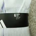 Adidas Socks Boys Large 5y-7y Youth Crew White Cushioned 6 Pairs