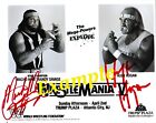 Macho Man Randy Savage  Hulk Hogan Wrestlemania V Autograph Signed 8x10 Rp Wwe