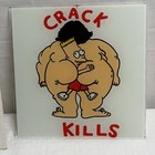 Vintage Carnival Mirror Glass Prize 6   x6     Bart Simpson Crack Kills 