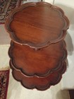 Antique Mahogany Chippendale Style Pie Crust Carved Dumb Waiter