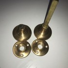 Vintage Solid Brass Polished Door Knob Set Door Hardware Unique Mcm Antique 