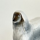 Russian Lomonosov Porcelain Borzoi Afghan Hound Dog Gray White Shiny Glaze