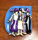 Vintage Woman Pins By Lucinda Blue Background With 5 Women Pin   Brooch