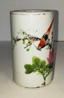 Antique 19th Century Chinese Porcelain Brush Pot Signed Shaoshan Zhuren Zuo