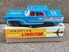 Vintage Kyoei  Friction Airport Limousine 6in Car Box  1960 s  Tin Toy  Japan