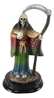 5 h Rainbow Robe Santa Muerte Holy Death Grim Reaper Skeleton Figurine W  Scythe