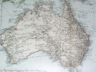 1896 Antique Map Of Australia Melbourne Sydney New Zealand New Caledonia Oceania