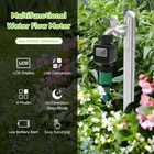 Lcd Water Flow Meter 3 4  Hose Multifunction Water Meter Measure Consumption