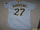 Jeff Karstens   Pirates 2012 Road Game Used Jersey Mlb Authentic Loa