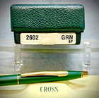 Cross Matte Green   23k Gold Trim Pen 2602  Box  Manual  Refill  Holder         