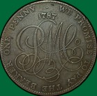 1787 Anglesey Mines Druid Penny Conder Extremely Fine Xf Coin  33732