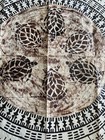 Vintage Tapa 3 Ft Round Bark Cloth Polynesia Pacific Islands Fijian - Turtles