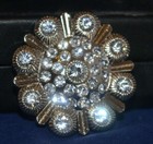 Crystal Concho With Chicago Screw Back - 1 1 2  - Pack Of 4  c7 