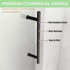 60 x76  Matte Black 1 4 tempered Glass Frameless Shower Door Sliding Door Screen