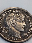 High Grade Toned 1911 D Barber Dime