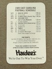 Cfb 1989 East Carolina Pirates Ecu Football Pocket Schedule College