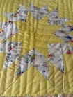 Beautiful Vintage Handmade  Star Patchwork Quilt Floral Fabric 93 X 73