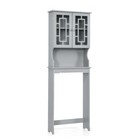 Over The Toilet Space Saver Storage Cabinet Shelf Rack Bathroom Organizer Gray