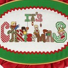 Finished Cross Stitch It s Christmas 10x15 Loop Ruffle Trim