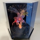 Vintage 70s 80 s Fiber Optic Flower Color Changing Rotating Lamp Light