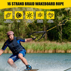 75ft Wakeboard Rope And Handle  Floating Water Ski Rope For Watersports  4 Secti