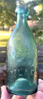 Nice Dark Aqua Iron Pontil Blob Watson Mineral Water Bottle Phila 1850s Era L  k