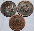 India Princely State Gwalior Madhav Rao  Jivaji Rao Shinde 3 Different Old Coins