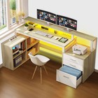 65 In L Shaped Computer Desk W  File Drawer Desk With Power Outlets   Led Lights