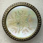 Victorian Brass Button Etched Floral Botanical Mother Of Pearl R-l   F Paris