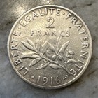 1916 France 2 Francs Silver Coin High Value