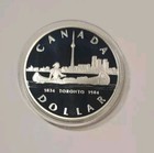 1984 Canada Silver Dollar Proof  toronto Sesquicentennial  In Capsule 