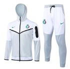 Al-nassr Fc 2023 2024 Ronaldo Hooded Tracksuit White And Grey Mens youth