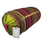Mackenzie Childs Paradise Stripe Bolster Pillow 16  X 8  New