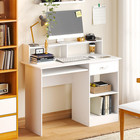 Computer Desk Home Office Workstation Laptop Table Drawer Shelf Furniture White