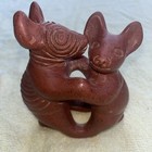Colima Dancing Dogs Mexican Pottery Folk Art 6  Vintage Terracotta