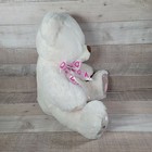 White Teddy Bear Plush Bear Dan Dee Pink Heart Paws Bow Stuffed Animal Valentine