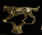 Vintage Hunting Dog Trophy Topper Hound Pointer Setter Award Gold Tone Nos 5   