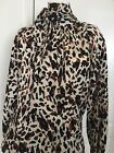 Vintage Leopard Silk Blouse Adrianna Papell Large