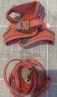 Dog cat Pet Harness Adjustable Control Vest Dogs Coral   Gray Faux Suede   Leash