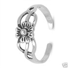 Flower Knot Toe Ring Sterling Silver 925 Fashion Beach Adjustable Jewelry Gift