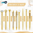 9 Pcs Ballpoint Pens Set Metal Crystal Diamond Glitter Pens For Journaling Black