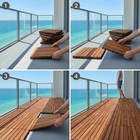 Bare Decor Ez-floor Teak Wood Tiles Set Of 10 Long 9 Slat Oiled