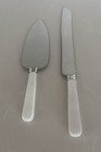 Vintage Sheffield England Cake Knife   Server Set White Pearl Handle Wedding