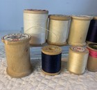 Vintage Sewing Thread Wood Spools Set Of 11 