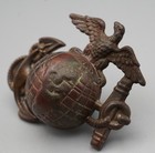 Wwi Era Usmc Marine Ega Eagle Globe Anchor Hat Badge Latitude   Longitude Lines