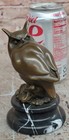 Milo Bronze Owl Sculpture Hand Made Abstract Marble Figurine Hot Cast Decor