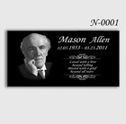 Memorial Headstone 24x12x0 45 Inches Human Grave Marker Tombstone Black Granite