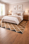 Caramel Brown Trellis Design 5x8 Hand-tufted Modern Rug Entryway Decor Carpet