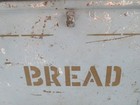 The Best Large Old Vintage Metal Bread Box Blue Says Bread In Gold Farmhouse