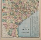 1899 Map East  Texas  Original  20x13   Counties - Railroads Large